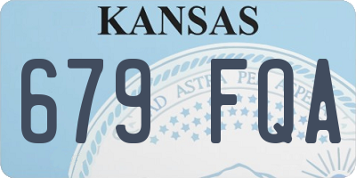 KS license plate 679FQA