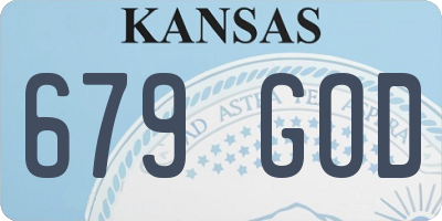 KS license plate 679GOD