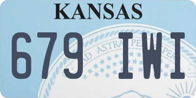 KS license plate 679IWI