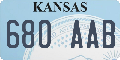 KS license plate 680AAB