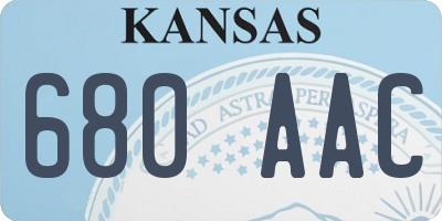 KS license plate 680AAC