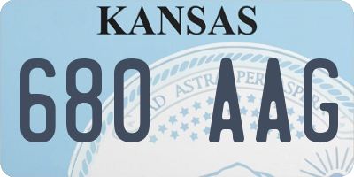 KS license plate 680AAG