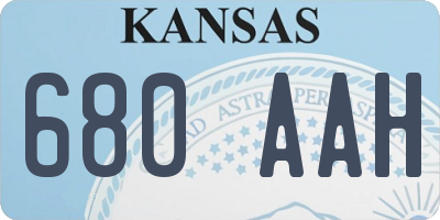 KS license plate 680AAH