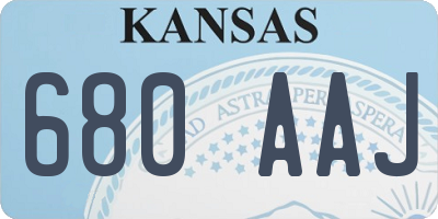 KS license plate 680AAJ