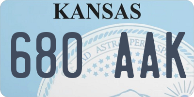 KS license plate 680AAK