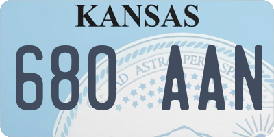 KS license plate 680AAN