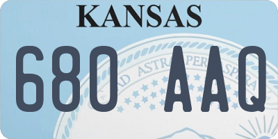 KS license plate 680AAQ