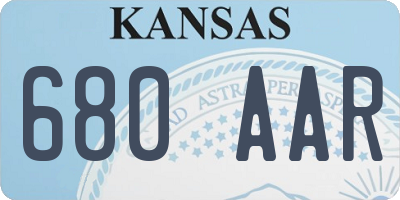 KS license plate 680AAR