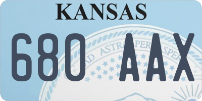 KS license plate 680AAX