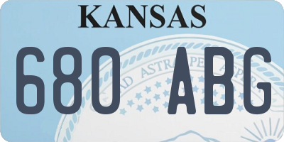 KS license plate 680ABG
