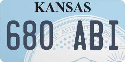 KS license plate 680ABI