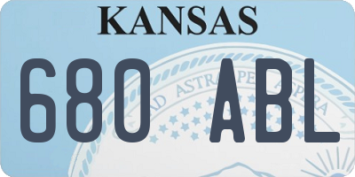 KS license plate 680ABL
