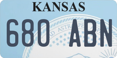 KS license plate 680ABN