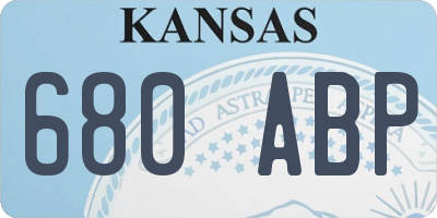 KS license plate 680ABP