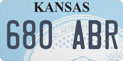 KS license plate 680ABR