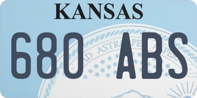 KS license plate 680ABS