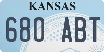 KS license plate 680ABT