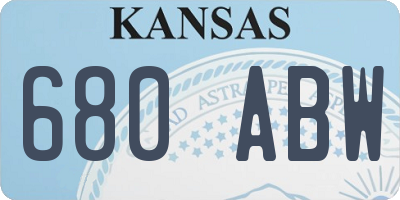KS license plate 680ABW