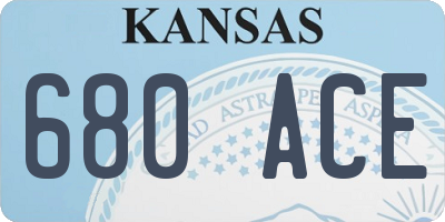 KS license plate 680ACE