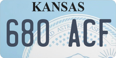 KS license plate 680ACF