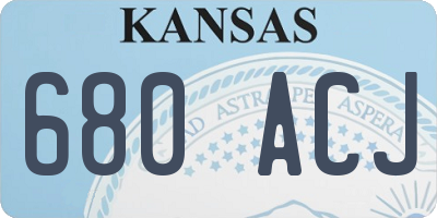 KS license plate 680ACJ