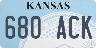 KS license plate 680ACK