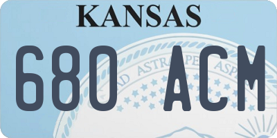 KS license plate 680ACM