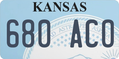 KS license plate 680ACO