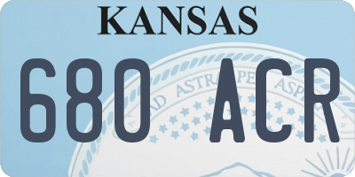 KS license plate 680ACR