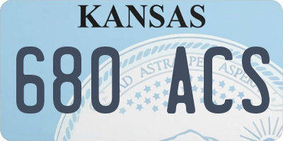 KS license plate 680ACS