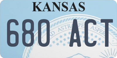 KS license plate 680ACT