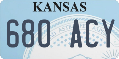 KS license plate 680ACY