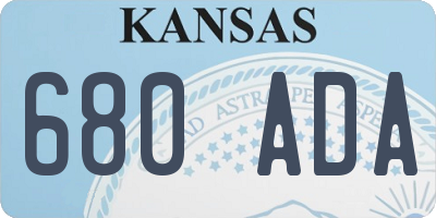 KS license plate 680ADA