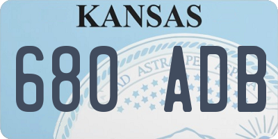 KS license plate 680ADB