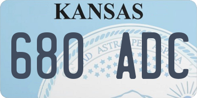 KS license plate 680ADC