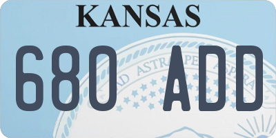 KS license plate 680ADD