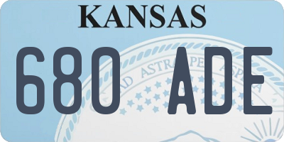 KS license plate 680ADE