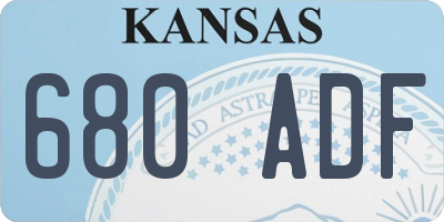 KS license plate 680ADF