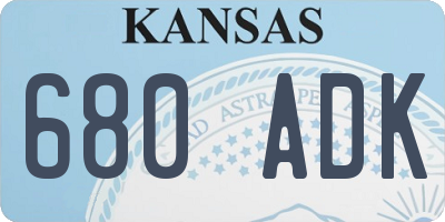 KS license plate 680ADK