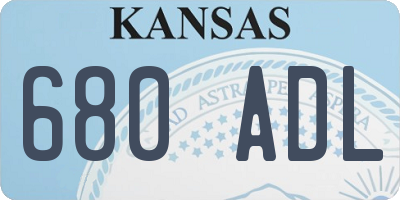 KS license plate 680ADL