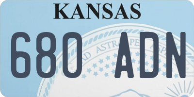 KS license plate 680ADN