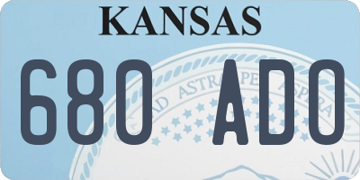 KS license plate 680ADO