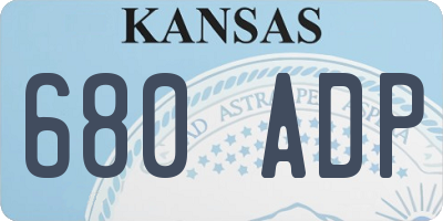 KS license plate 680ADP