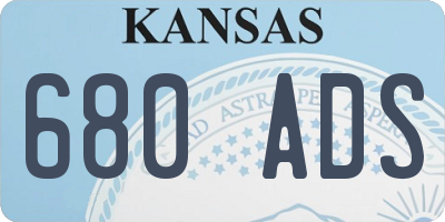 KS license plate 680ADS