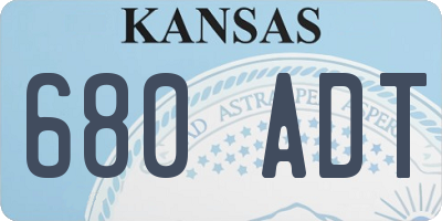 KS license plate 680ADT