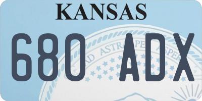 KS license plate 680ADX