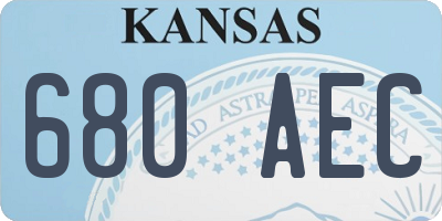KS license plate 680AEC
