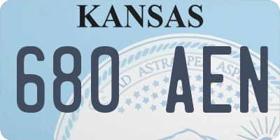 KS license plate 680AEN