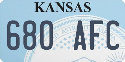 KS license plate 680AFC