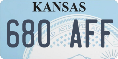 KS license plate 680AFF